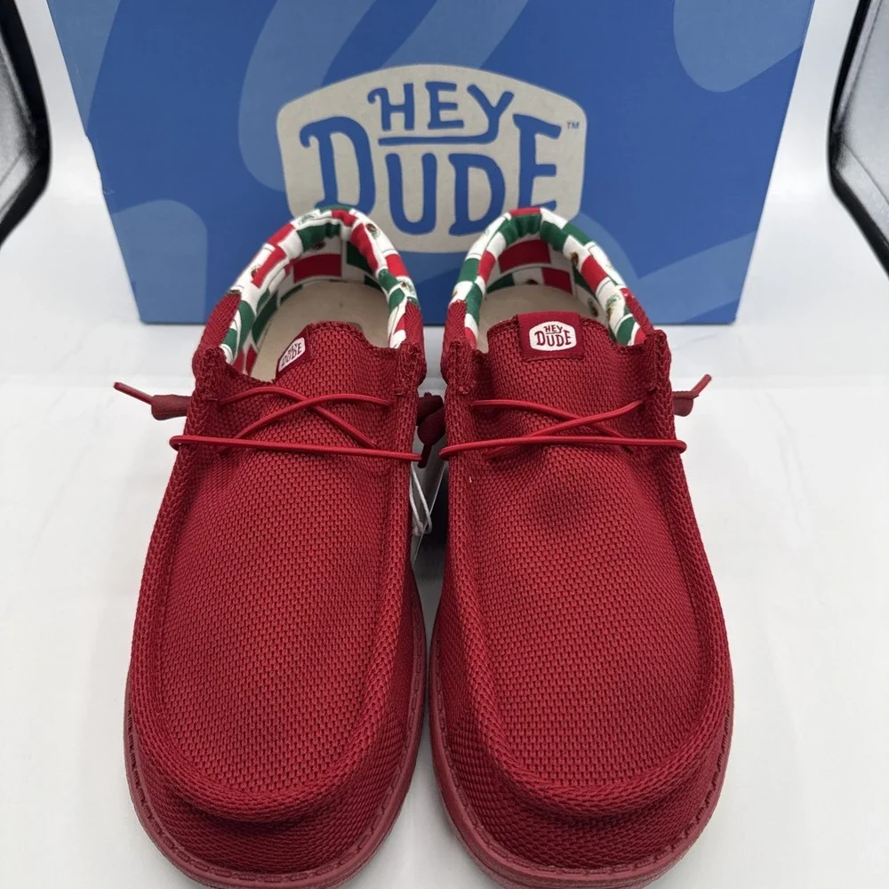 Hey Dude Wally‎ Funk Red Mexican Flag Shoes Men Size 12 Slip On 42285-6WE